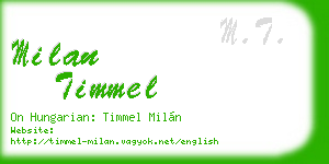 milan timmel business card